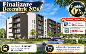 2 Camere Noi | 50% Discount la Parcarea Exterioară | Comision 0%