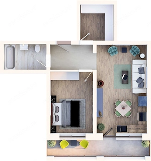 Apartament 2 camere, etaj 1, priveliste catre munte, SUBCETATE CITY 2
