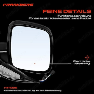 Oglinda exterioară Frankberg, 3pini, VW T4, 701857508H01C, partea dreaptă  - imagine 2