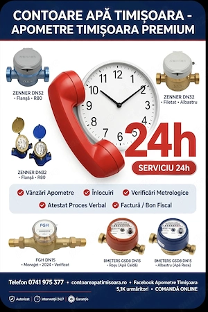Instalator Autorizat Apometre Ceasuri Apa in Timisoara 