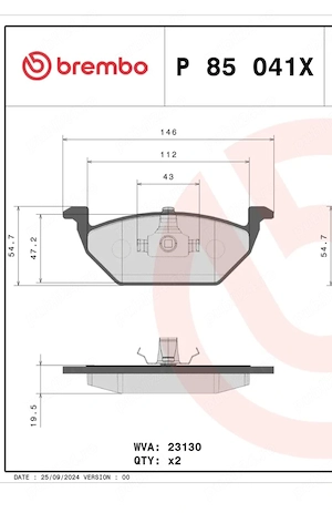 Placute Frana Brembo- Fabia , Seat , Polo