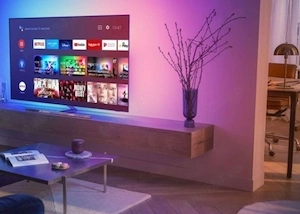 Televizorul Philips Ambilight OLED 55OLED856, smart Android, este perfect funcțional.
