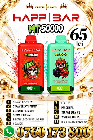 HAPP BAR MT 50K - Vape tip țigară electronică cu diferite arome de shisha