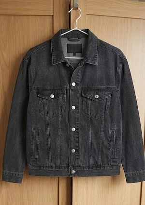 Jachetă   Geacă din denim neagră    Stil clasic   casual