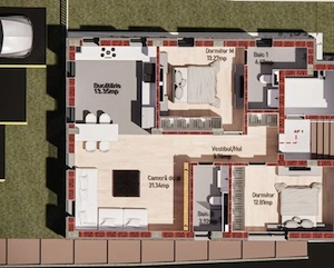 Apartament 3 camere nou - 2025, mobilat și utilat, lângă Parcul Poroineanu, 75 mp - imagine 3