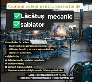 angajam lacatus si sablator