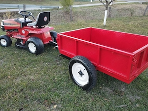 Tractoras gazon marca Muray 12Cp cu remorca tabla 500 Kg stare impecabila functionare foarte buna .  - imagine 8