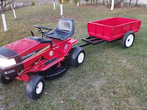 Tractoras gazon marca Muray 12Cp cu remorca tabla 500 Kg stare impecabila functionare foarte buna .  - imagine 10