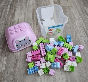 Set cuburi de construcție Abrick pentru copii mici   piese mari, cutie depozitare