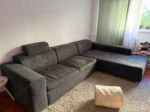 Canapea extensibilă cu sezlong   spațioasă, confortabilă, ideală pentru living