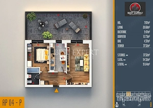2 Camere Decomandat | Terasă 37 mp | 91 mp Total | Direct Dezvoltator| Avans 20%