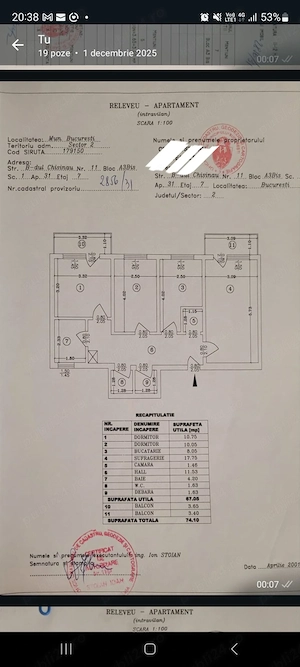 APARTAMENT 3cam,  2 baii, 2 balcoane,  75mp utili, Blv Chisinau nr 11
