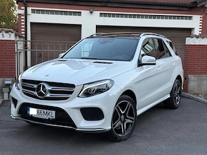 Mercedes Benz GLE 350cdi AMG Alb Perlat 9GTronic  Euro6 258cp Plafon Panoramic Distronic Lane Asist  - imagine 2