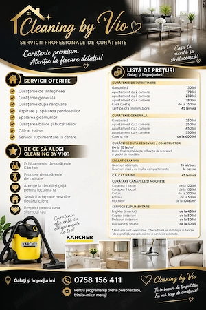 Servicii profesionale de curățenie 