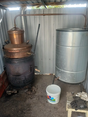 Vand cazan de țuică de 80 L din cupru alimentar. 
