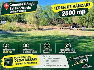 Teren intravilan Daesti Fedelesoiu Vâlcea 2500 MP - imagine 2