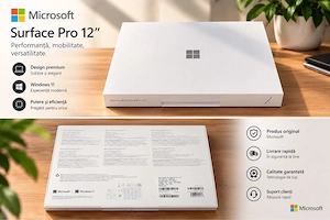  Microsoft Surface Pro 12" Platinum, Snapdragon X Plus, în cutie