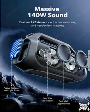 Boxa portabila Anker Soundcore boom 2 plus putere 140w !!!