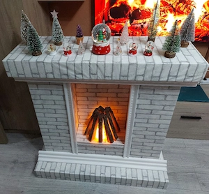 Semineu Decorativ pentru Crăciun, montabil si demontabil 100 cm x 50 cm