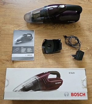 Aspirator de mână Bosch BKS4003   fără fir, 6V, pentru casă și mașină, cu încărcător și suport