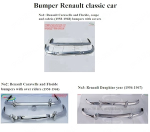Renault Caravelle and Floride (1958 to 1968) / Renault Dauphine year (1956 to 1967) bumpers  