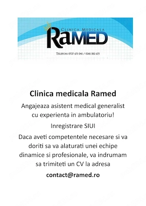 Clinica Ramed Angajeaza asistent medical generalist