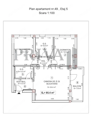 Apartament nou 3 camere, 2 bai, 69 mp + balcon, Torontalului - imagine 14