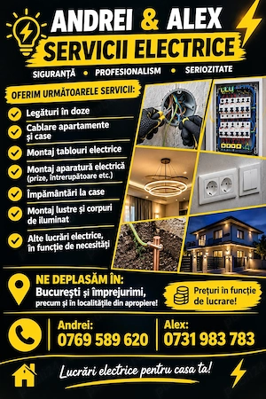 Efectuăm instalații electrice apartamente și case 