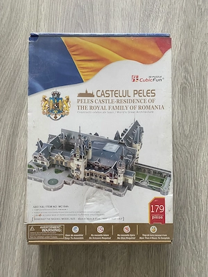 Puzzle 3D Cubicfun Castelul Peles, 179 piese, joc de construit