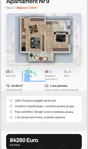 Apartamente cu 2 camere de vanzare | Chișoda | 52 mp | Balcon| Parcare - imagine 12