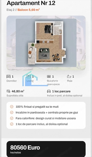 Apartamente cu 2 camere de vanzare | Chișoda | 52 mp | Balcon| Parcare - imagine 13