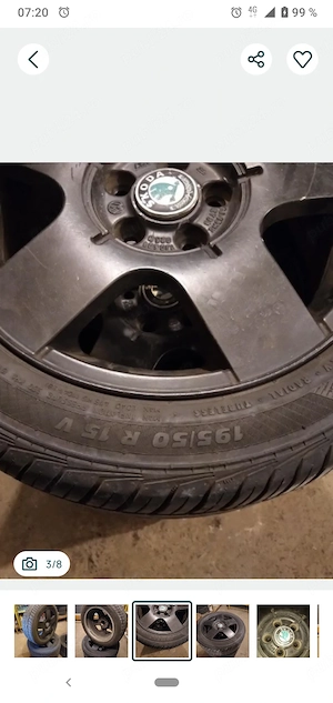 Roți de vară originale vw skoda, anvelope sport doar de montat pe mașină - imagine 7