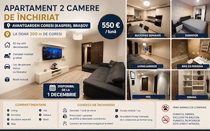 apartament kasper coresi 2 camere decomandat