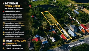 Teren + Casă de Vânzare Bacău, Calea Romanului – 1.850 mp