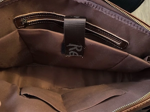 Geanta laptop, Reverse, piele naturala, compartimentata, maro