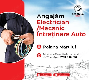 Electrician- mecanic intretinere si reparatii  auto pentru fabrica din Poiana Marului judetul Brasov
