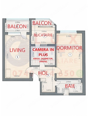 ID 20055 Apartament 2 camere modificat în 3 camere   strada Podgoriilor - imagine 11
