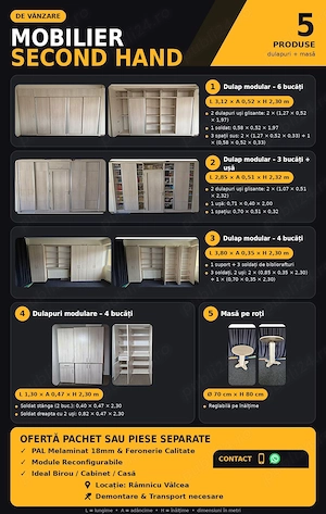 Vand Dulap   Dressing cu usi glisante - ideal pentru depozitare   casa   office   spații comerciale