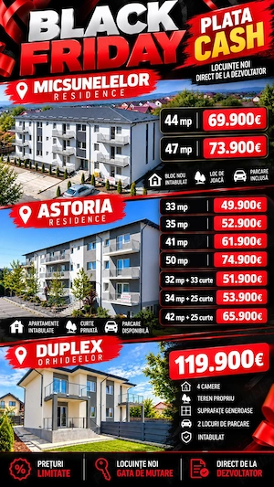 Apartamente 1 si 2 camere decomandate LUNCA CETĂȚUII, IASI. COMISION 0% pentru cumpărător  