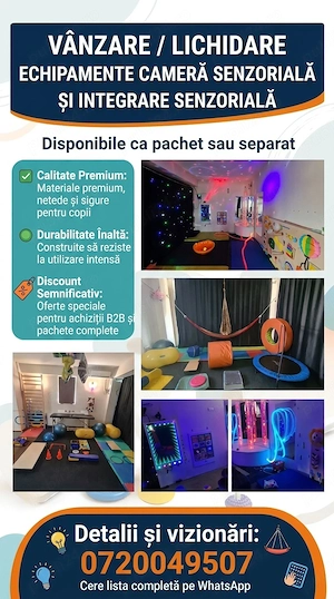 Preluare afacere   Vând echipamente Cameră Senzorială, integrare si Kineto
