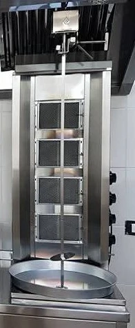 Aparat profesional shaorma kebab   4 arzătoare, alimentare pe GAS si sau GPL NOU SH
