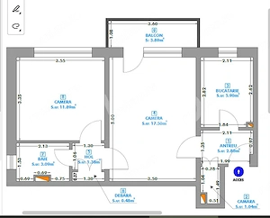 Comision 0% Apartament 2 camere 44 mpu cu balcon etaj 7 Mihai Viteazul - imagine 4