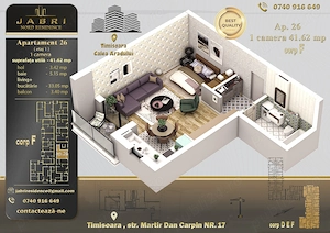 Apartament cu 1 cameră complet mobilat   Jabri Nord Residence - imagine 6
