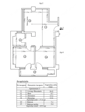 Apartament  3 camere, et.1 , 69,9mp, în Bloc Nou 2025 – Lângă Parcul Pedagogic 