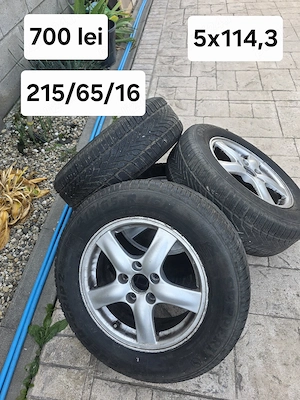 Set 4 jante aliaj 5x114,3 cu anvelope 215/65/16