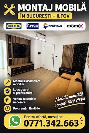 Montaj Mobilă Ikea, Jysk, Dedeman | București & Ilfov