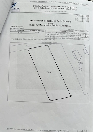 Teren 5100 mp Balteni Deal Vaslui Intravilan si Extravilan Cadastru - imagine 8