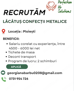 Lacatus confectii metalice