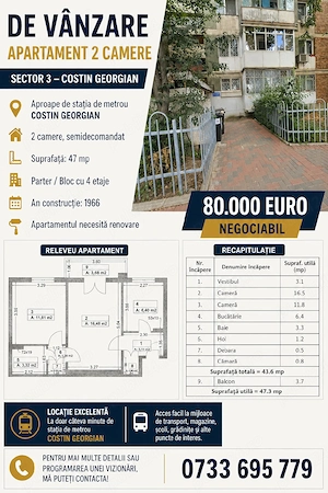 Apartament 2 camere Costin Georgian