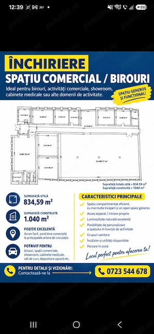 Inchiriez Spatiu Comercial Birouri